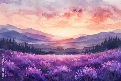 lavender flowers in the morning