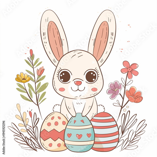 easter bunny and eggs