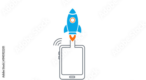 Rocket launching from a smartphone.