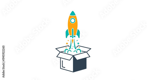 Rocket Ship Emerging From Box.