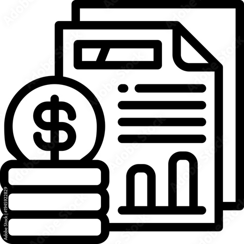 financial line icon. Clean and minimalist vector icon for websites, mobile apps, presentations, and logos. Fully scalable and customizable for any project.