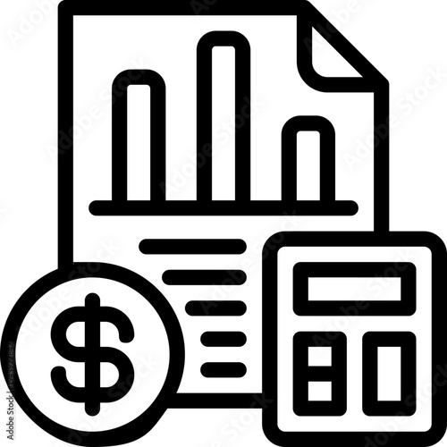 budgeting line icon. Clean and minimalist vector icon for websites, mobile apps, presentations, and logos. Fully scalable and customizable for any project.