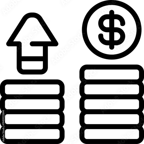 coin line icon. Clean and minimalist vector icon for websites, mobile apps, presentations, and logos. Fully scalable and customizable for any project.