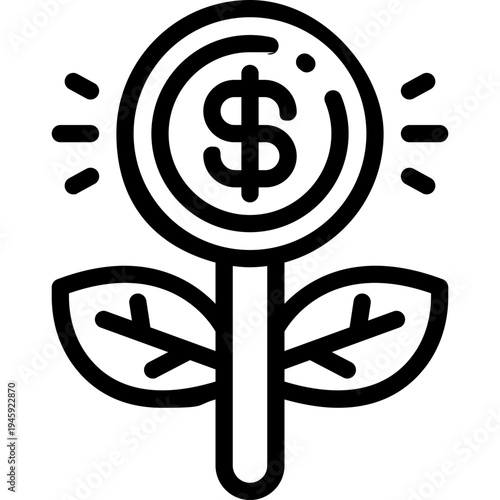 growth line icon. Clean and minimalist vector icon for websites, mobile apps, presentations, and logos. Fully scalable and customizable for any project.