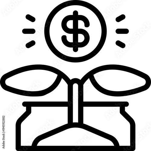 investment line icon. Clean and minimalist vector icon for websites, mobile apps, presentations, and logos. Fully scalable and customizable for any project.