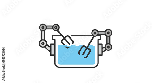 Robotic arm picking up object.