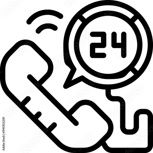 hotline line icon. Clean and minimalist vector icon for websites, mobile apps, presentations, and logos. Fully scalable and customizable for any project.