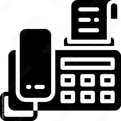 fax glyph icon. Strong and solid vector icon for websites, mobile interfaces, presentations, and visual branding. High quality and easy to edit.