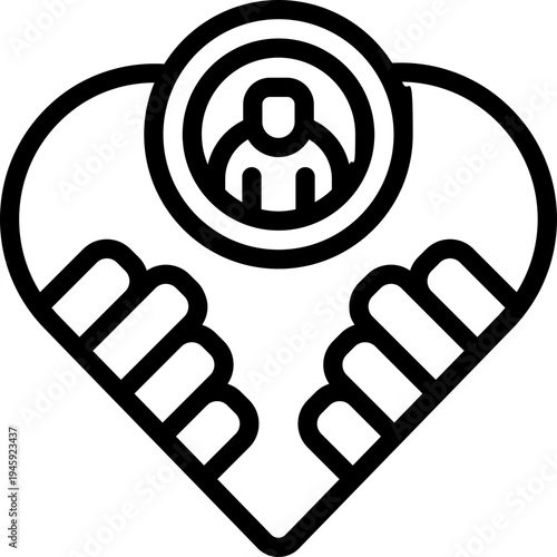 charity line icon. Clean and minimalist vector icon for websites, mobile apps, presentations, and logos. Fully scalable and customizable for any project.