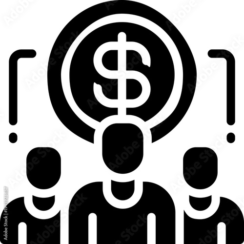 crowdfunding glyph icon. Strong and solid vector icon for websites, mobile interfaces, presentations, and visual branding. High quality and easy to edit.