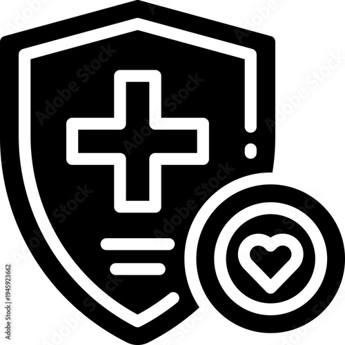 life insurance glyph icon. Strong and solid vector icon for websites, mobile interfaces, presentations, and visual branding. High quality and easy to edit.