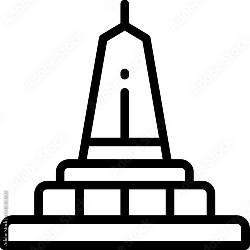 monument line icon. Clean and minimalist vector icon for websites, mobile apps, presentations, and logos. Fully scalable and customizable for any project.