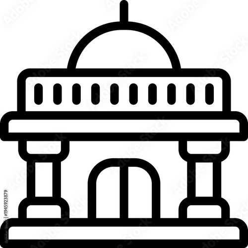 historical building line icon. Clean and minimalist vector icon for websites, mobile apps, presentations, and logos. Fully scalable and customizable for any project.