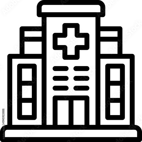 hospital line icon. Clean and minimalist vector icon for websites, mobile apps, presentations, and logos. Fully scalable and customizable for any project.