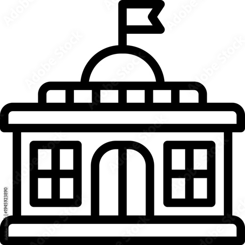 city hall line icon. Clean and minimalist vector icon for websites, mobile apps, presentations, and logos. Fully scalable and customizable for any project.