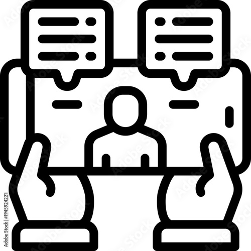 Chat line icon. Clean and minimalist vector icon for websites, mobile apps, presentations, and logos. Fully scalable and customizable for any project.