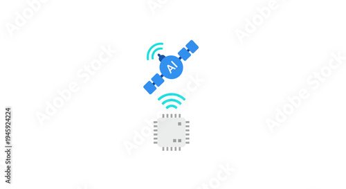 Satellite in Space with Signal.