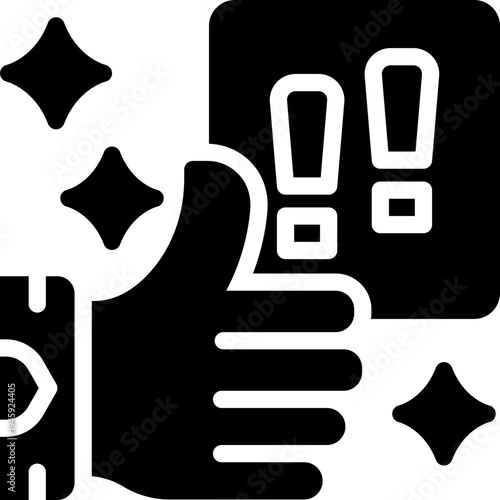 Thumbs up glyph icon. Strong and solid vector icon for websites, mobile interfaces, presentations, and visual branding. High quality and easy to edit.