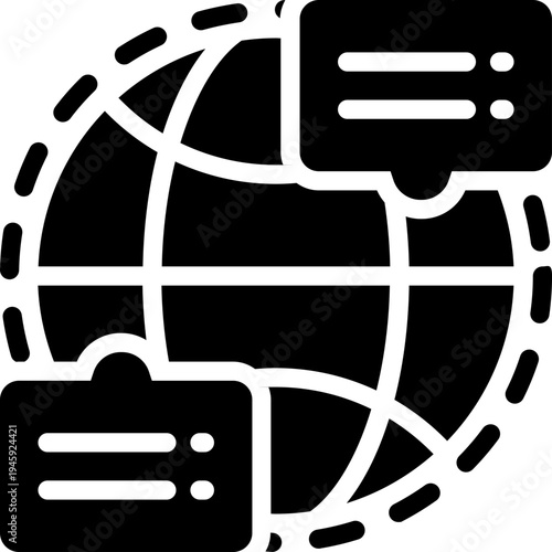 World glyph icon. Strong and solid vector icon for websites, mobile interfaces, presentations, and visual branding. High quality and easy to edit.