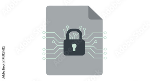 Secure digital padlock on document.