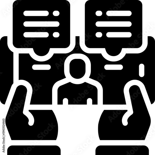 Chat glyph icon. Strong and solid vector icon for websites, mobile interfaces, presentations, and visual branding. High quality and easy to edit.