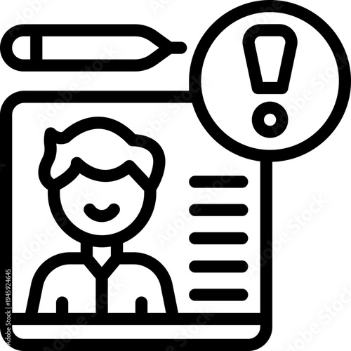 problem line icon. Clean and minimalist vector icon for websites, mobile apps, presentations, and logos. Fully scalable and customizable for any project.