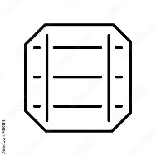 Vector molecule with 3D paper label, integrated Hexagon background. Linear vector illustration from signal and prohibitions collection. Outline no shopping cart icon vector. Thin line symbol.