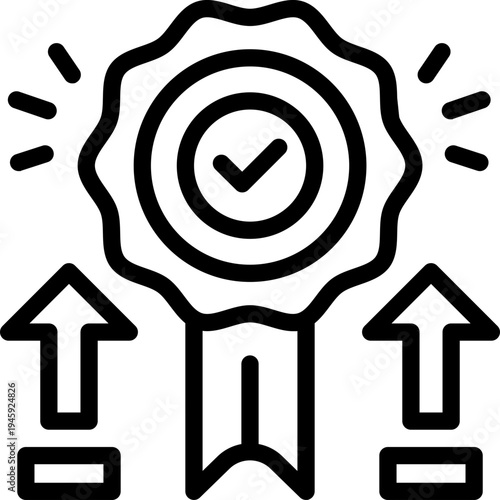 quality improvement line icon. Clean and minimalist vector icon for websites, mobile apps, presentations, and logos. Fully scalable and customizable for any project.