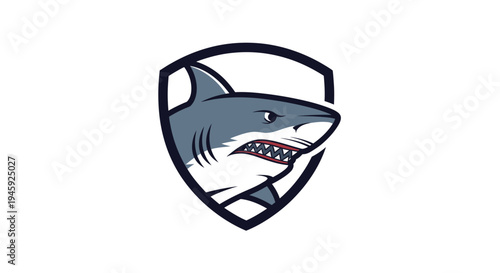 Shark Head Logo Cartoon Style.