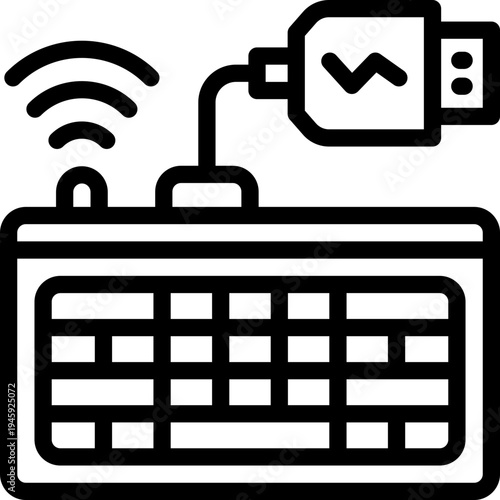 keyboard line icon. Clean and minimalist vector icon for websites, mobile apps, presentations, and logos. Fully scalable and customizable for any project.