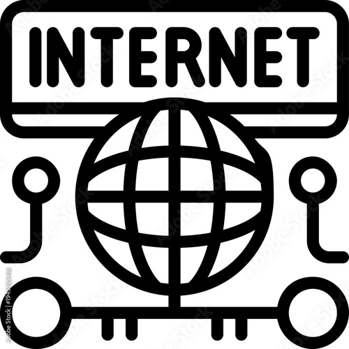 internet line icon. Clean and minimalist vector icon for websites, mobile apps, presentations, and logos. Fully scalable and customizable for any project.