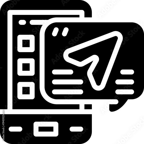 send glyph icon. Strong and solid vector icon for websites, mobile interfaces, presentations, and visual branding. High quality and easy to edit.