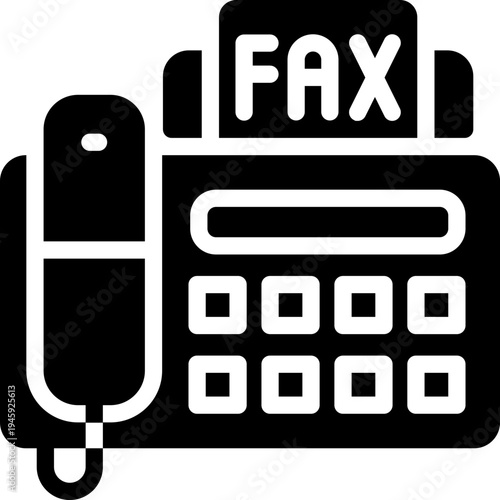 fax glyph icon. Strong and solid vector icon for websites, mobile interfaces, presentations, and visual branding. High quality and easy to edit.