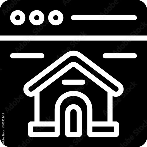 homepage glyph icon. Strong and solid vector icon for websites, mobile interfaces, presentations, and visual branding. High quality and easy to edit.