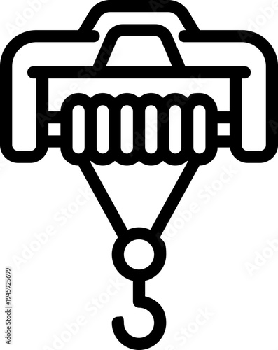 hoist line icon. Clean and minimalist vector icon for websites, mobile apps, presentations, and logos. Fully scalable and customizable for any project.