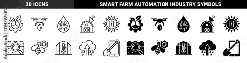 Smart Agriculture Hybrid Symbols Merging Organic Nature Elements with Digital Technology Infrastructure and Sustainable Automation Systems