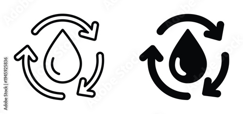 Water Drop Recycling Symbol Vector Illustration
