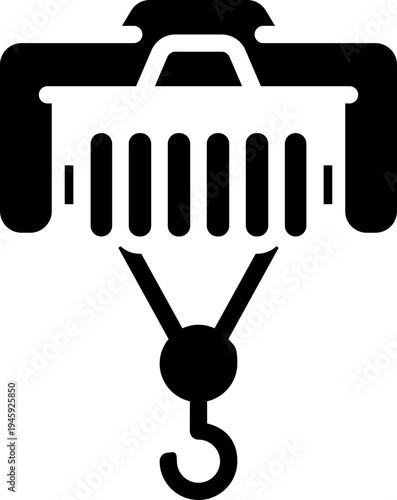 hoist glyph icon. Strong and solid vector icon for websites, mobile interfaces, presentations, and visual branding. High quality and easy to edit.