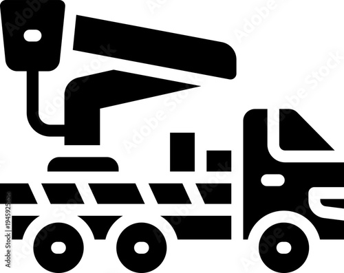 bucket lift glyph icon. Strong and solid vector icon for websites, mobile interfaces, presentations, and visual branding. High quality and easy to edit.