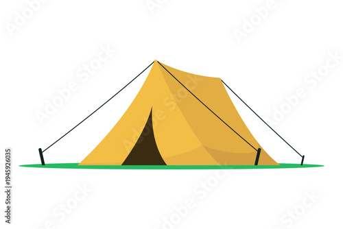 Camping tent icon. Colored silhouette. Front and side view. Vector simple flat graphic illustration. Isolated object on a white background.