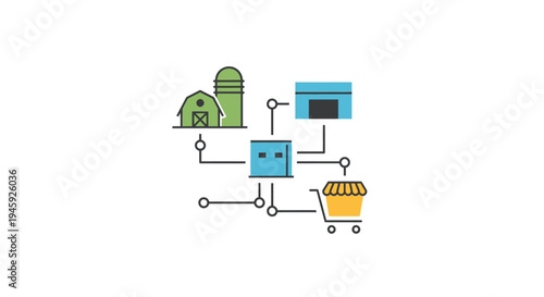 Simple network server system icons.