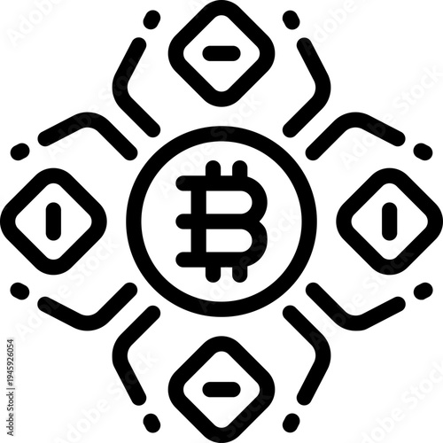 crypto line icon. Clean and minimalist vector icon for websites, mobile apps, presentations, and logos. Fully scalable and customizable for any project.