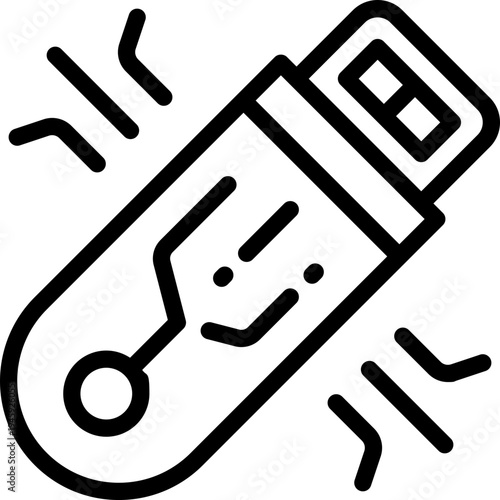 usb line icon. Clean and minimalist vector icon for websites, mobile apps, presentations, and logos. Fully scalable and customizable for any project.