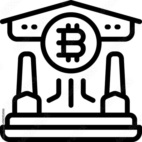 bank line icon. Clean and minimalist vector icon for websites, mobile apps, presentations, and logos. Fully scalable and customizable for any project.