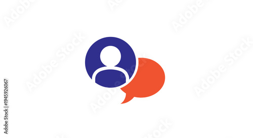 Simple chat icon with person.