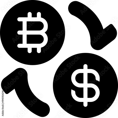 exchange glyph icon. Strong and solid vector icon for websites, mobile interfaces, presentations, and visual branding. High quality and easy to edit.