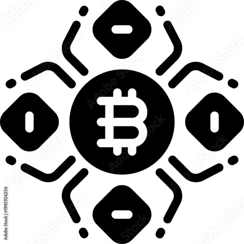 crypto glyph icon. Strong and solid vector icon for websites, mobile interfaces, presentations, and visual branding. High quality and easy to edit.