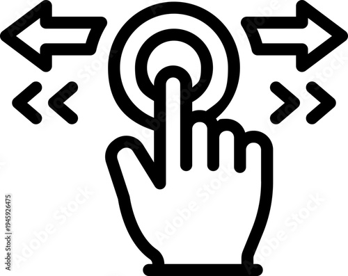 swiping line icon. Clean and minimalist vector icon for websites, mobile apps, presentations, and logos. Fully scalable and customizable for any project.