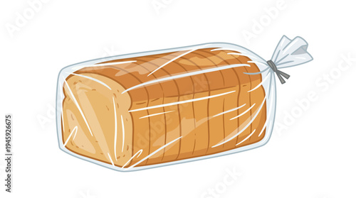 A loaf of bread wrapped in plastic.