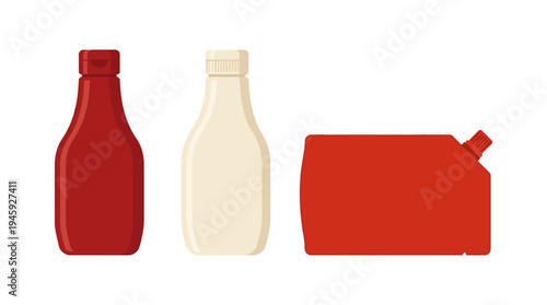 Bottles and carton for liquids.